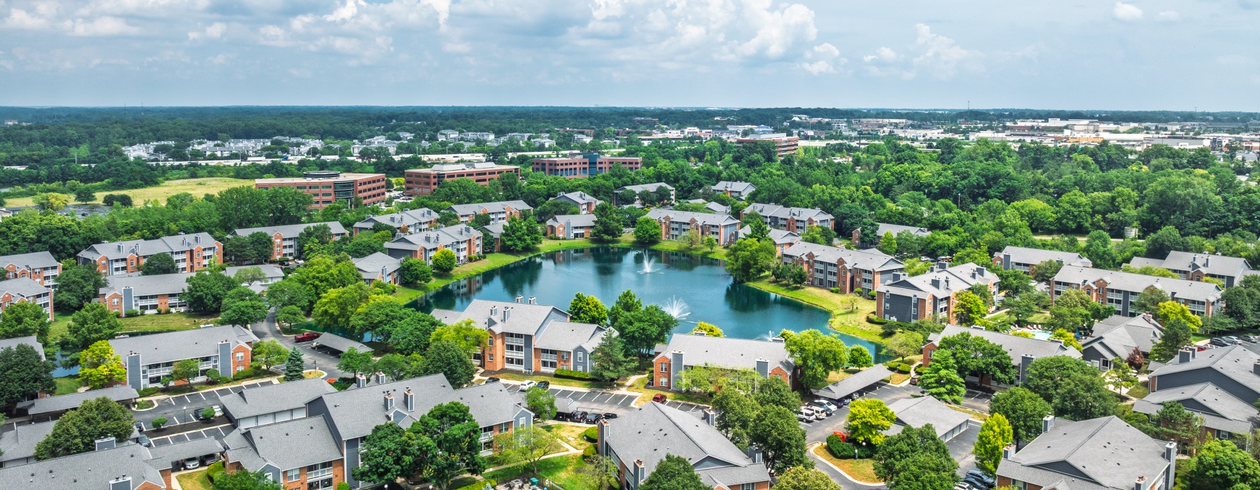 Aerial view of Lakeshore Apartments