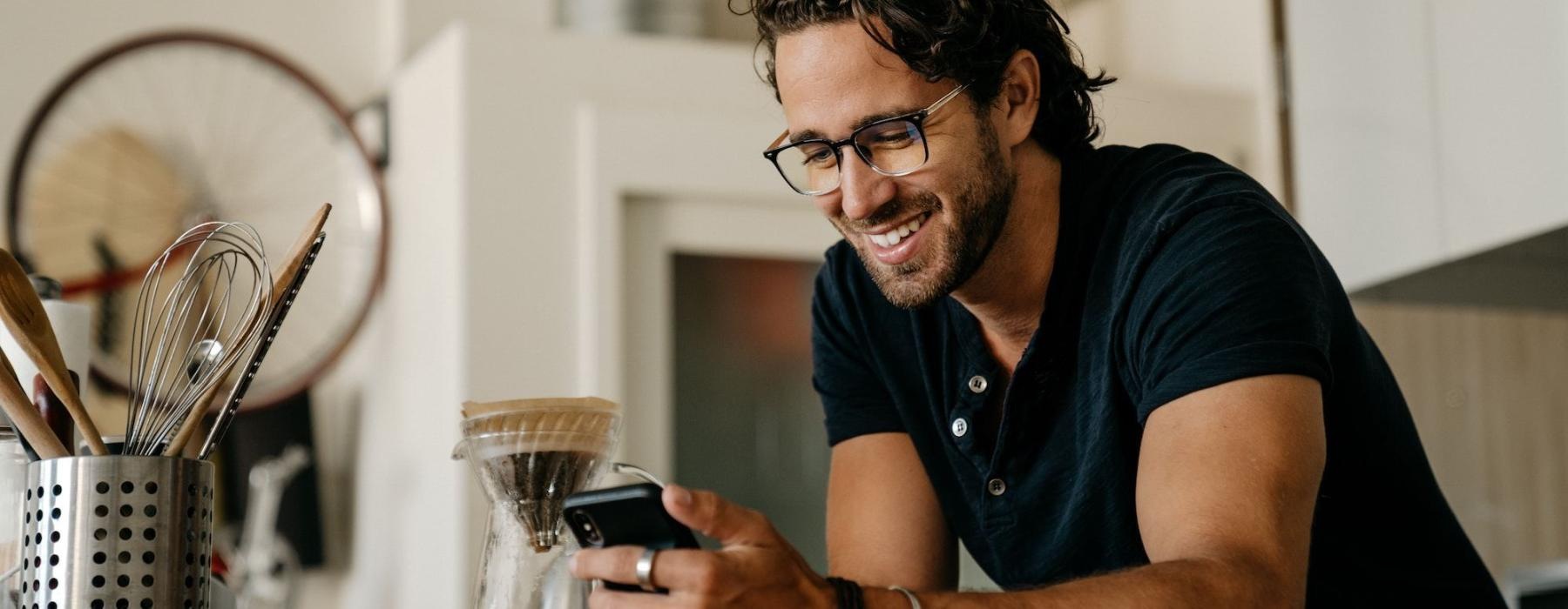 a man holding a phone