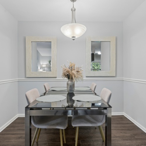 Dining room with furniture
